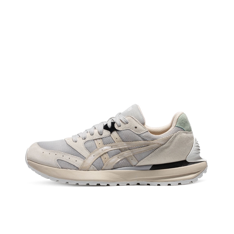 推荐商品：Asics/亚瑟士 Tarther Sc 跑鞋 防滑耐磨轻便透气舒适减震厚底织物合成革潮流时尚百搭复古拼接 米色/灰色