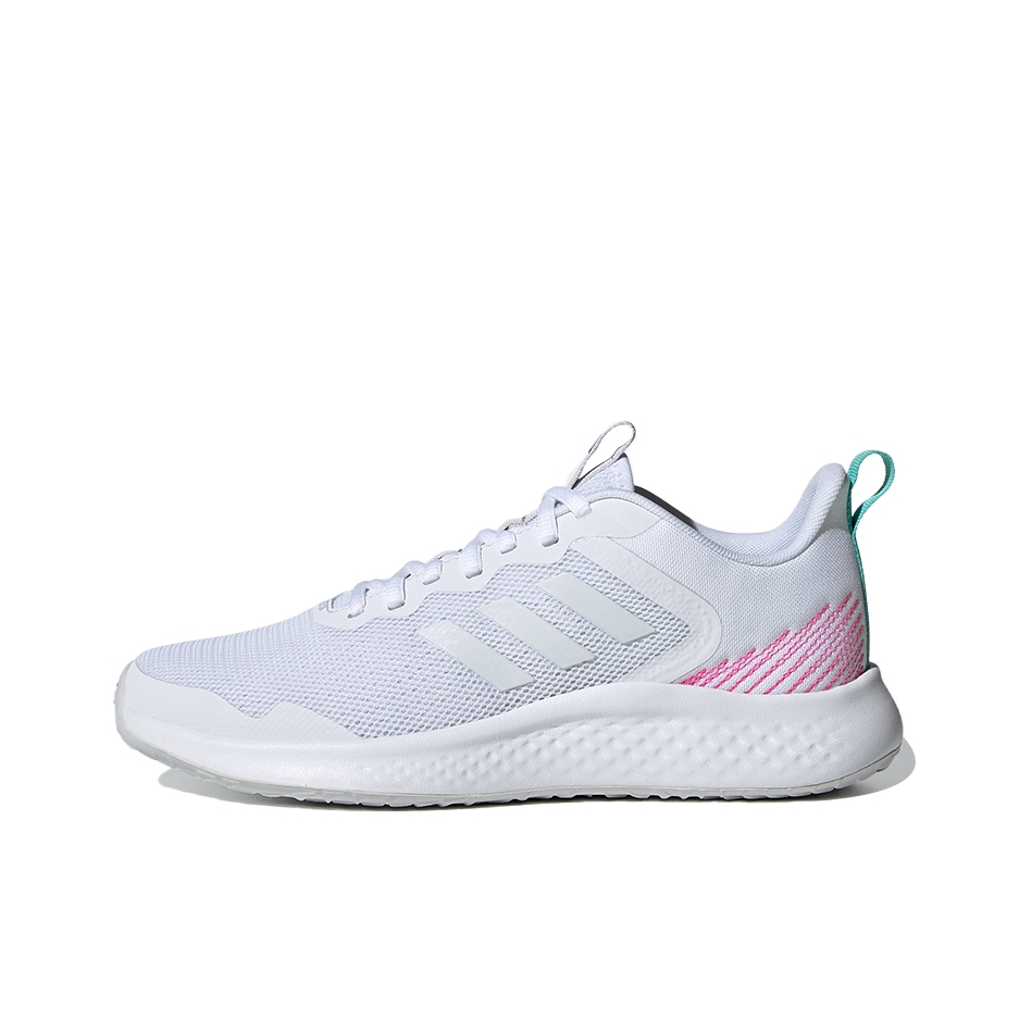 推荐商品：adidas Fluidstreet 跑鞋 防滑耐磨网面透气织物缓震轻便舒适百搭  白色/红色/蓝绿