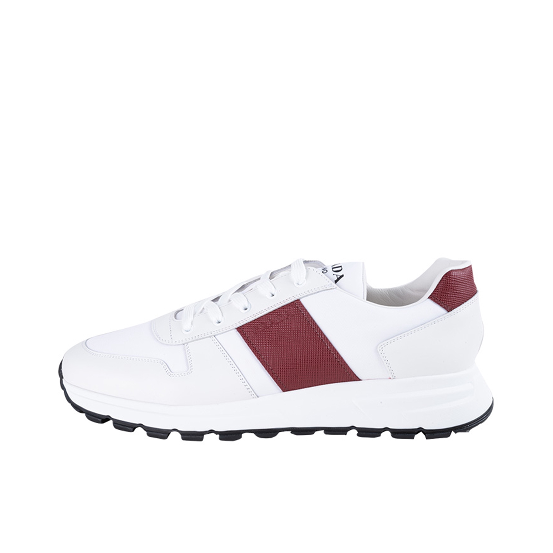 推荐商品：Prada 双色拼接运动鞋 4E27181ONP 红色/白色