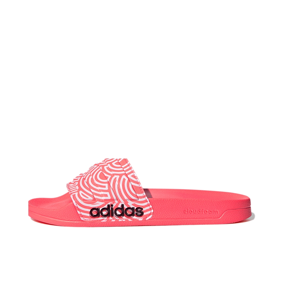 推荐商品：adidas Adilette Shower 防滑耐磨 轻便透气 一字 外穿 运动 拖鞋 粉/白