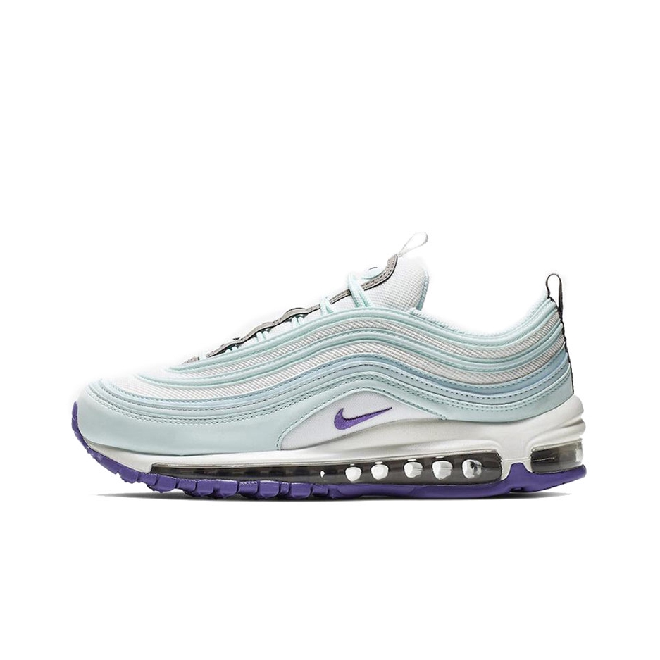 推荐商品：Nike Air Max 97 跑鞋 气垫减震全掌舒适透气防滑耐磨百搭复古织物合成革运动时尚圆头包裹性支撑 Teal Tint 浅蓝紫