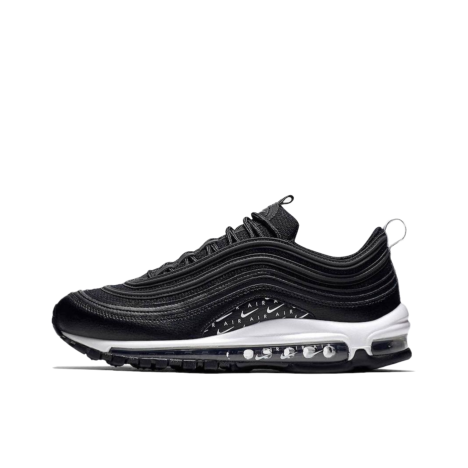 推荐商品：Nike Air Max 97 跑鞋 气垫减震全掌舒适透气防滑耐磨百搭复古织物合成革运动时尚圆头包裹性支撑 Black White 黑色弹幕钩