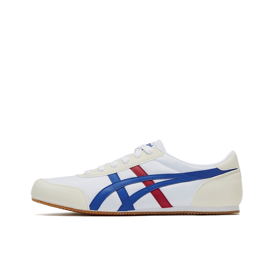 推荐商品：Onitsuka Tiger Track Trainer 运动休闲鞋 防滑耐磨减震透气舒适轻便复古时尚合成革织物易穿 White/Blue 白蓝红