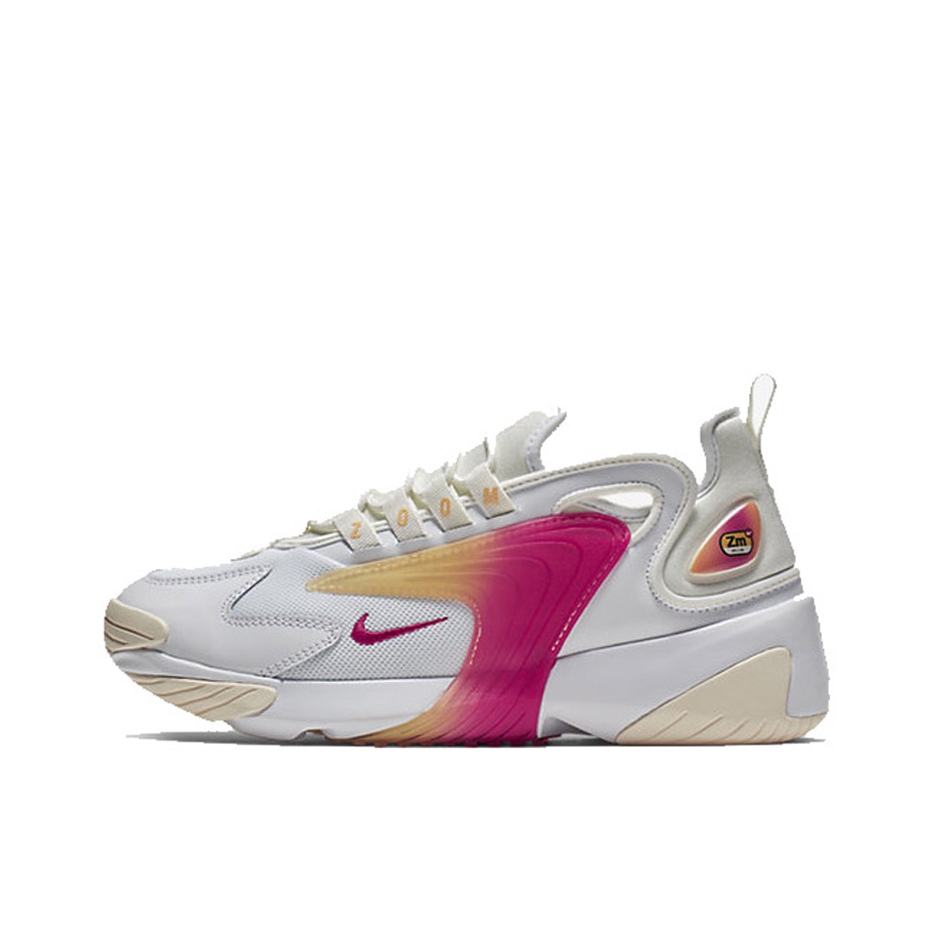 推荐商品：Nike Zoom 2K 运动休闲鞋 潮流复古缓震耐穿圆头 White/Yellow/Red 白色/黄红渐变