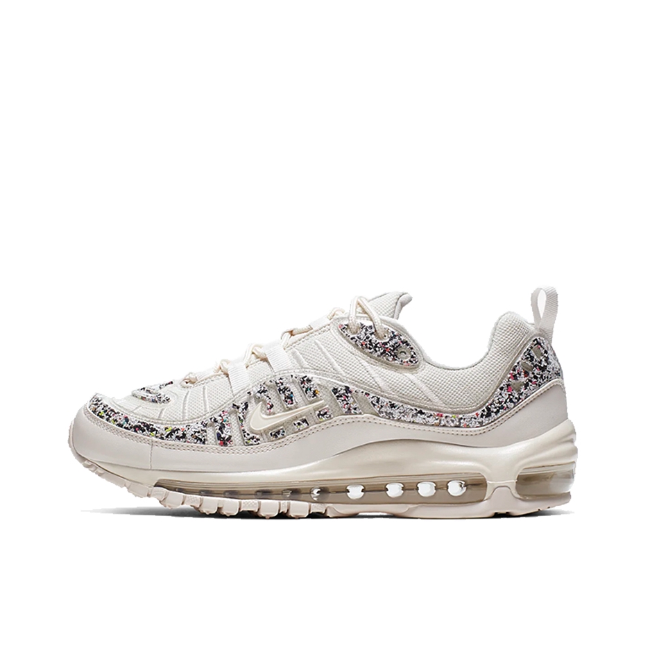 推荐商品：Nike Air Max 98 跑鞋 潮流复古全掌缓震回弹防滑耐磨轻便透气时尚拼接圆头气垫 Ivory 白/灰