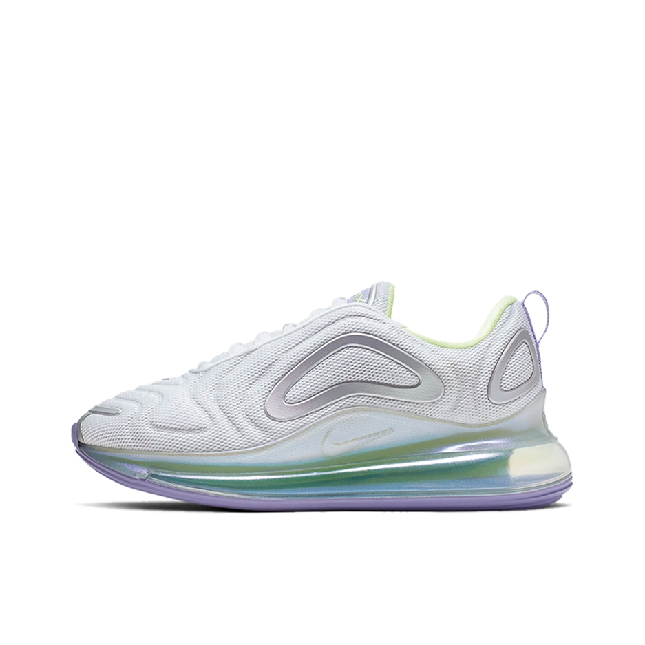 推荐商品：Nike Air Max 720 全掌气垫 缓震回弹 耐磨 舒适透气 轻便 复古 跑鞋 LightGrey/DarkCyan/SlateBlue 浅灰/绿/紫