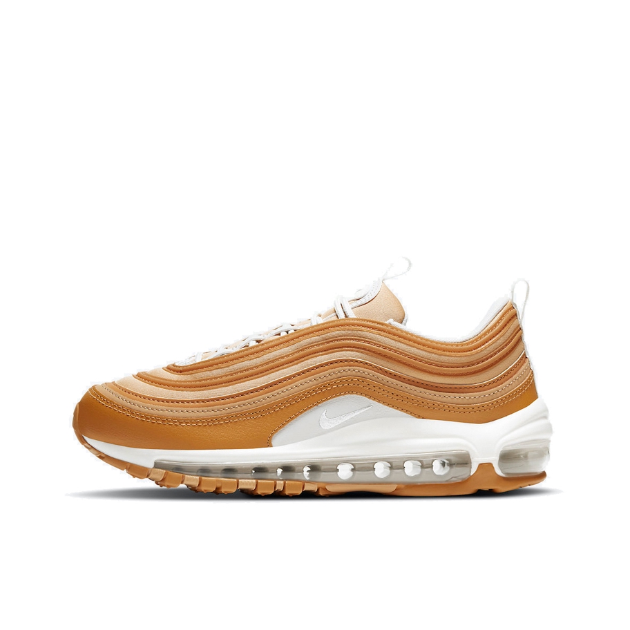推荐商品：Nike Air Max 97 跑鞋 气垫减震全掌舒适透气防滑耐磨百搭复古织物合成革运动时尚圆头包裹性支撑 Wheat 小麦色