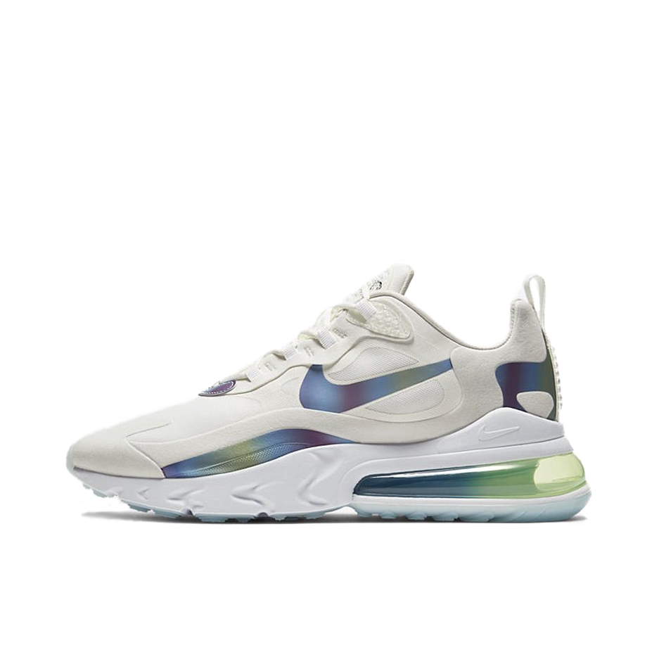推荐商品：Nike Air Max 270 React 跑鞋 气垫缓震耐磨舒适透气复古拼接圆头回弹 Bubble Pack 白色/绿色