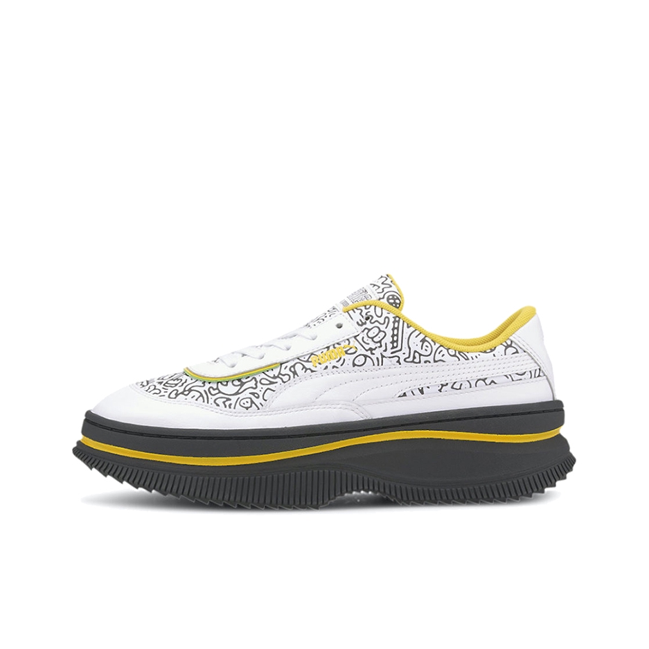 推荐商品：Puma/彪马 Deva 运动休闲鞋 防滑耐磨减震回弹舒适轻便复古厚底包裹性 Mr.Doolde联名/白色/黑色/黄色