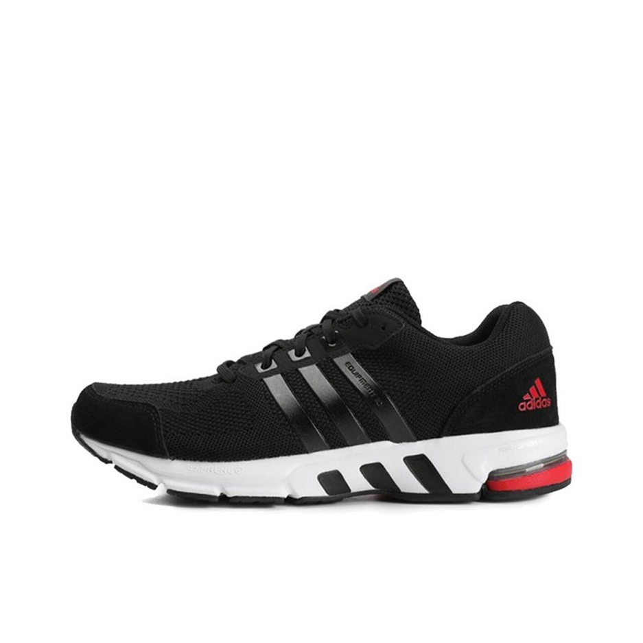 推荐商品：adidas Equipment 10 跑鞋 防滑耐磨网面透气缓震回弹织物合成革碳板气垫防水轻运动 Core Black/Cloud White/Active Red 深黑/红色/白色