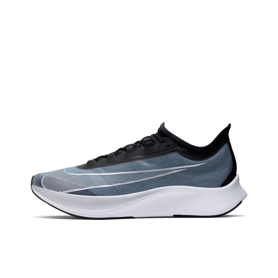 推荐商品：Nike Zoom Fly 3 跑鞋 缓震回弹防滑耐磨竞速碳板马拉松合成革织物泡棉 海岸蓝/金属银