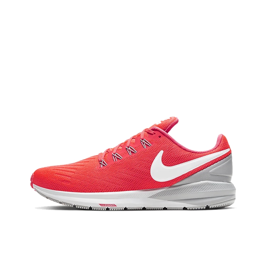 推荐商品：Nike Air Zoom Structure 22 跑鞋 运动休闲复古时尚舒适气垫缓震防滑轻便耐磨合成革 Red/White/Grey 红白灰