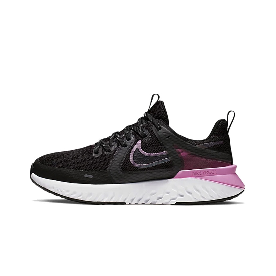 推荐商品：Nike Legend React 2 跑鞋 网面透气防滑耐磨舒适缓震织物复古百搭 Black/Pink 黑粉