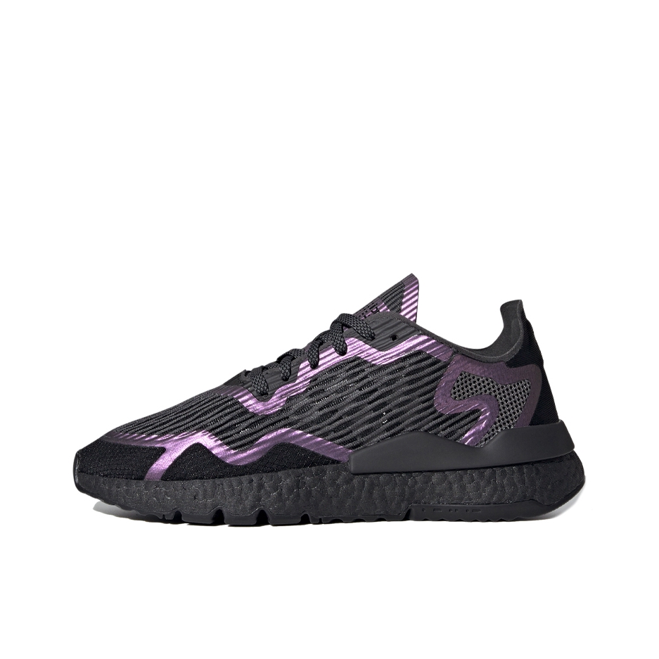 推荐商品：adidas Originals Nite Jogger BOOST 透气 防滑 支撑 中底 复古 运动休闲鞋 黑/深灰/镭射紫