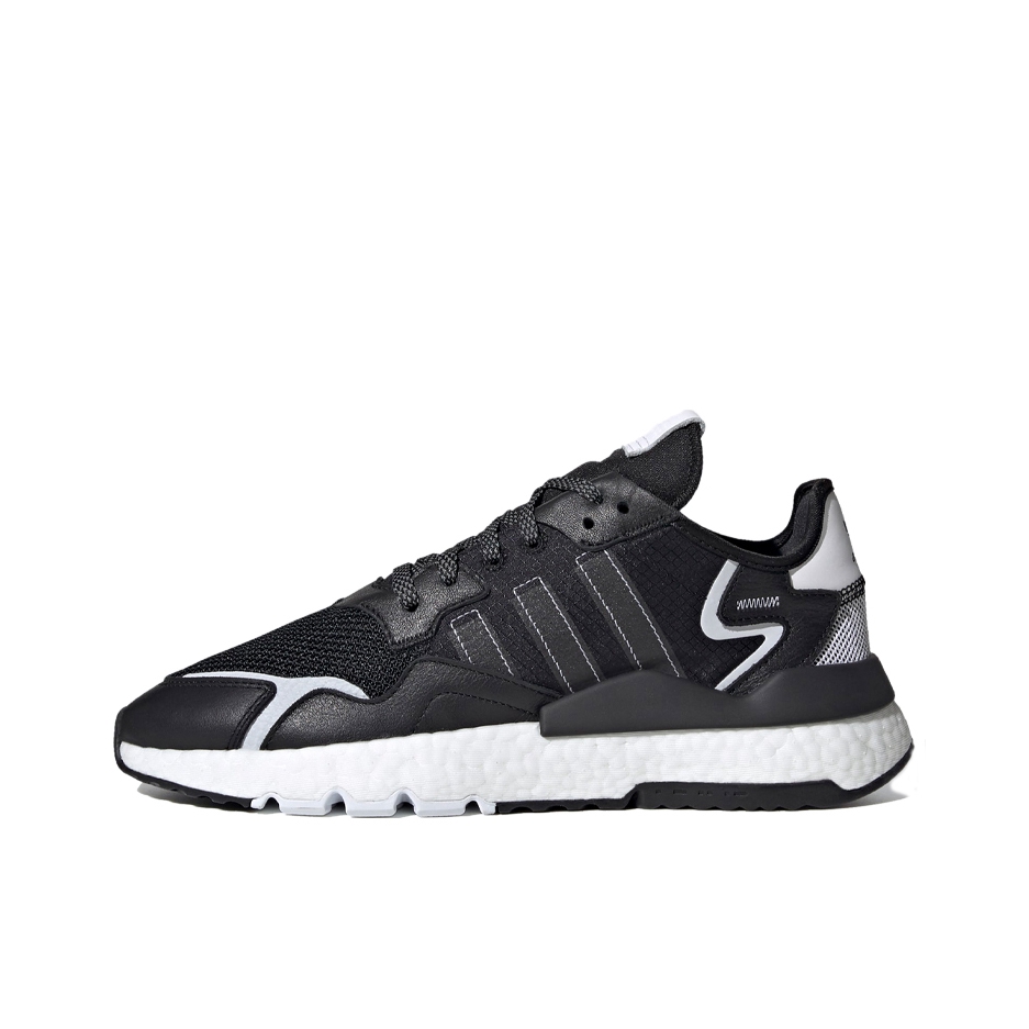 推荐商品：adidas Originals Nite Jogger BOOST 透气 防滑 支撑 中底 复古 运动休闲鞋 网眼/黑色/白色