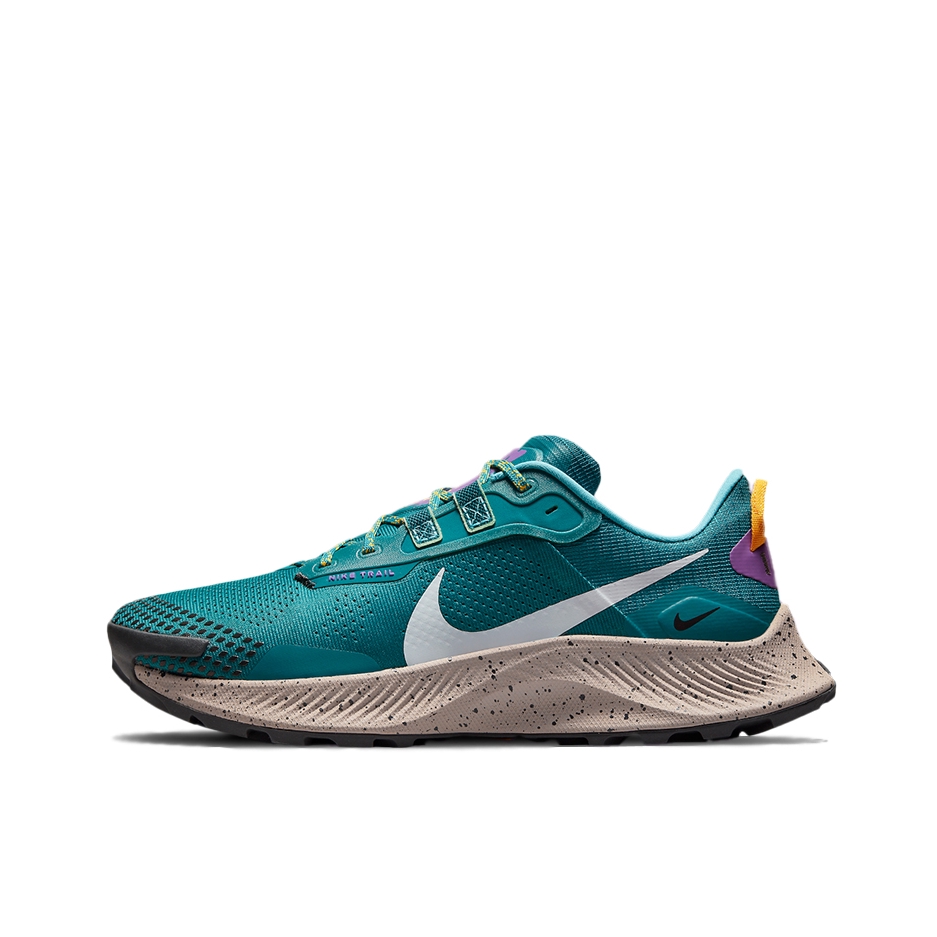 推荐商品：Nike Pegasus Trail 3 跑鞋 减震舒适防滑耐磨轻便透气回弹织物防水支撑圆头 深蓝绿/深烟灰/浆果色