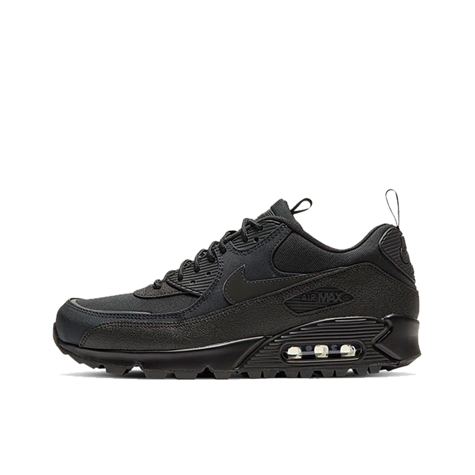 推荐商品：Nike Air Max 90 跑鞋 气垫合成革缓震透气复古增高圆头贴合拼接 Surplus Black 黑色/红色