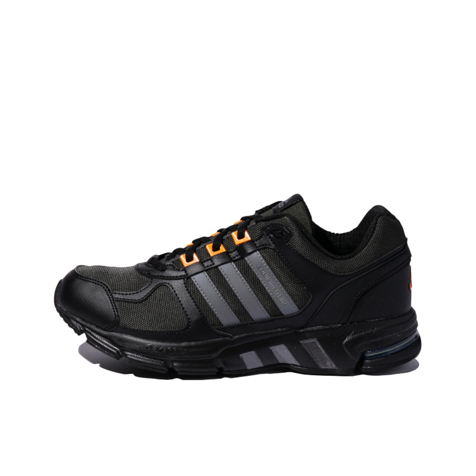 推荐商品：adidas Equipment 10 跑鞋 防滑耐磨网面透气缓震回弹织物合成革碳板气垫防水轻运动 黑色/灰色/橙色