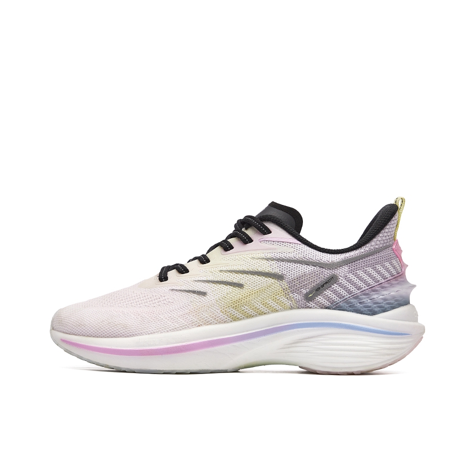 推荐商品：鸿星尔克 奇弹3.0 人工肌肉 碳板科技 网面透气 防滑耐磨 缓震回弹 轻便软底 跑鞋 橡芽白/玫瑰沙紫