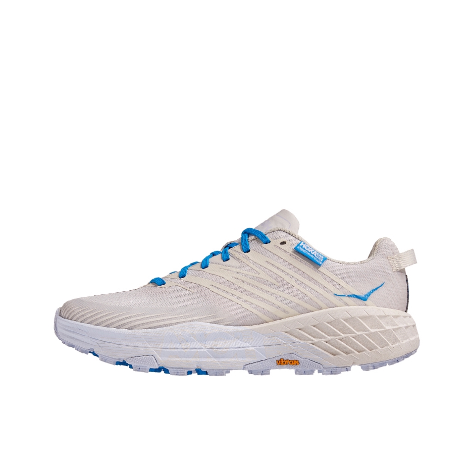 推荐商品：HOKA ONE ONE Speedgoat 4 飞速羚羊 4 减震轻便 防滑耐磨 透气 织物 越野 跑鞋 Thisisneverthat联名/棉花糖白/青蓝色