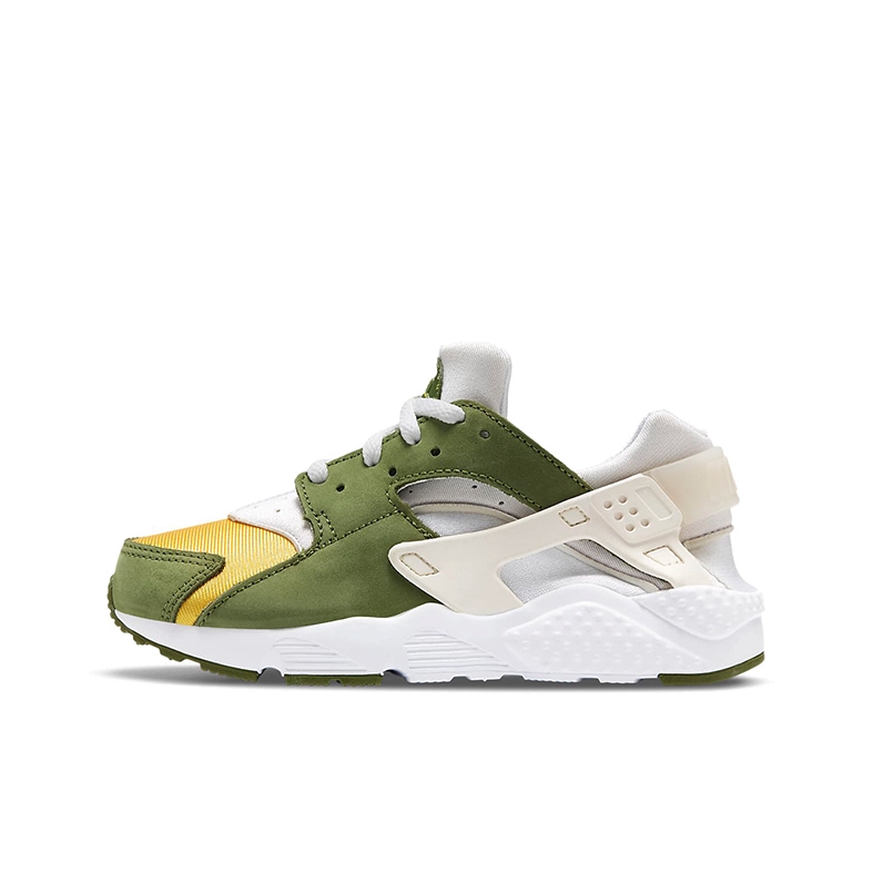 推荐商品：Nike Air Huarache 跑鞋 轻便透气舒适耐磨缓震复古防滑织物合成革运动低帮圆头 Stussy联名/绿色/白色/黄色