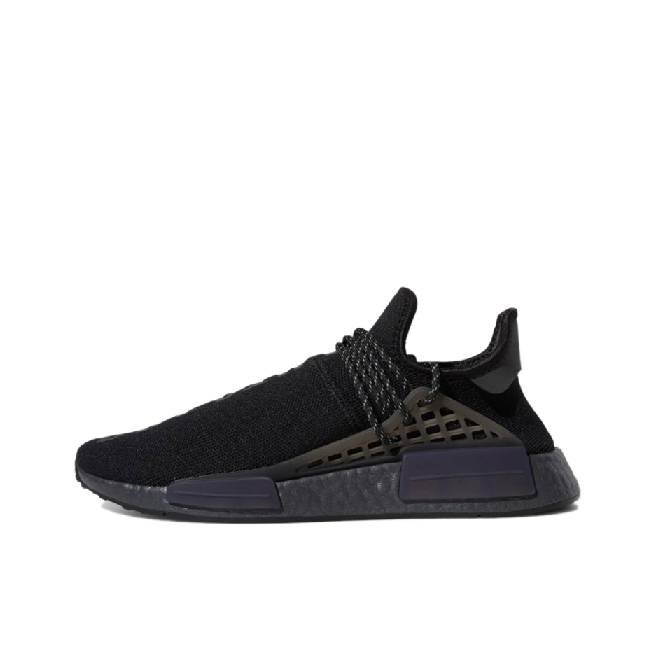 推荐商品：adidas Originals NMD Human Race 防滑耐磨 减震回弹 轻便透气 舒适百搭 织物 增高 运动休闲鞋 Pharrell Williams联名/黑色/棕色