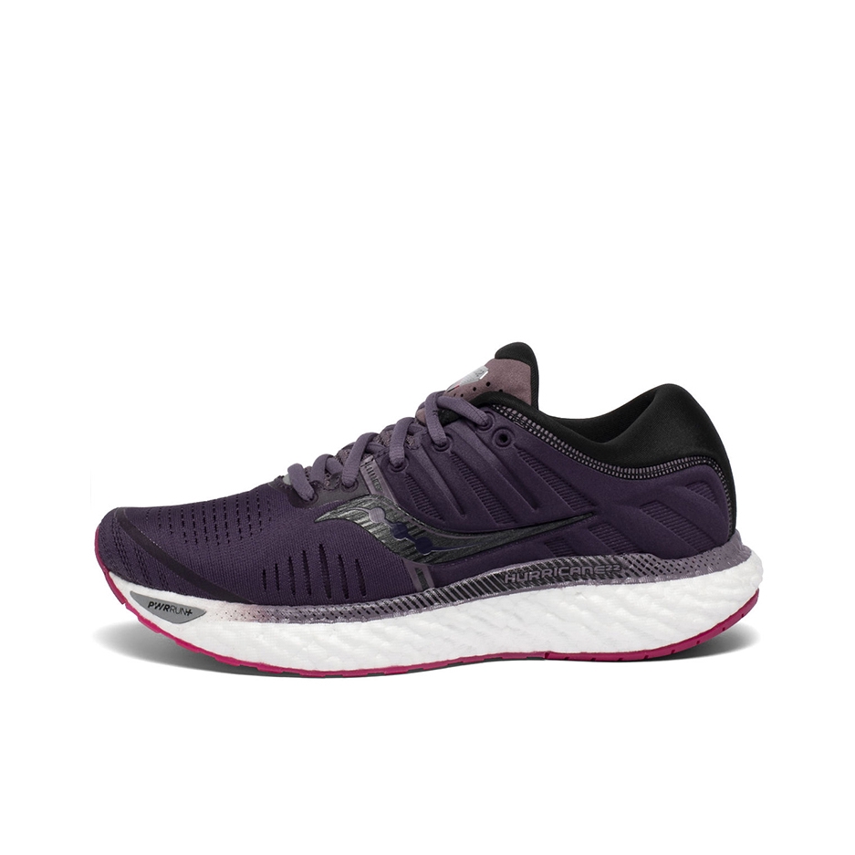 推荐商品：Saucony/索康尼 Hurricane 飓风 22 稳定支撑 网布 舒适轻便 防滑耐磨 跑鞋 紫色/红色