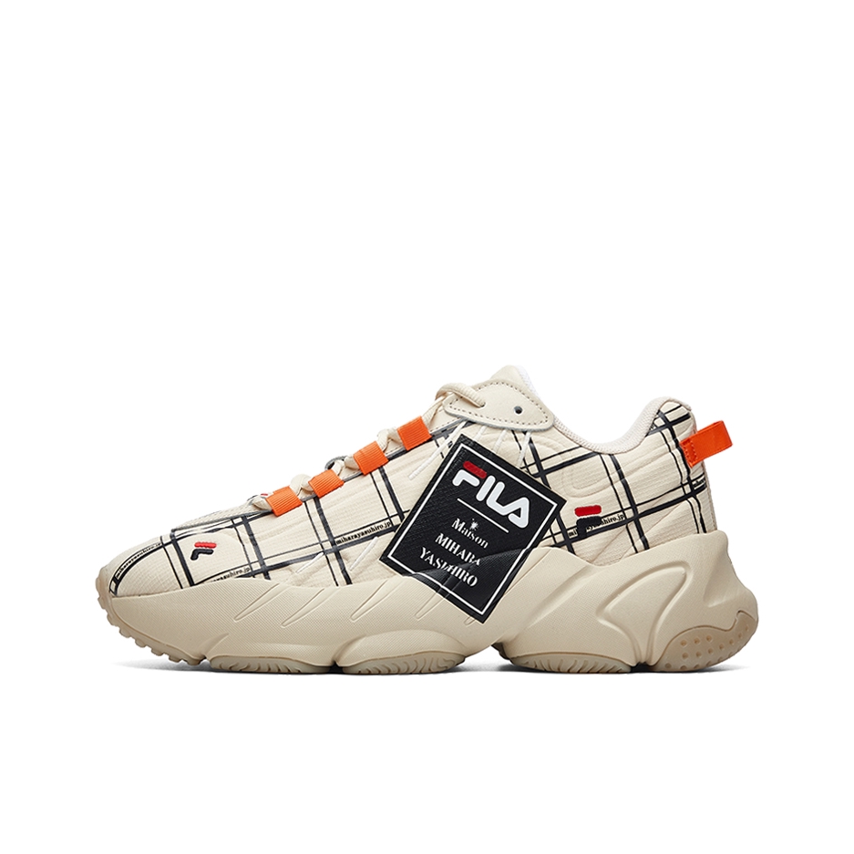 推荐商品：FILA/斐乐 x MIHARA ADE 织物合成革 减震耐磨 防滑透气 低帮 复古 运动休闲鞋 Mihara联名/白帽灰