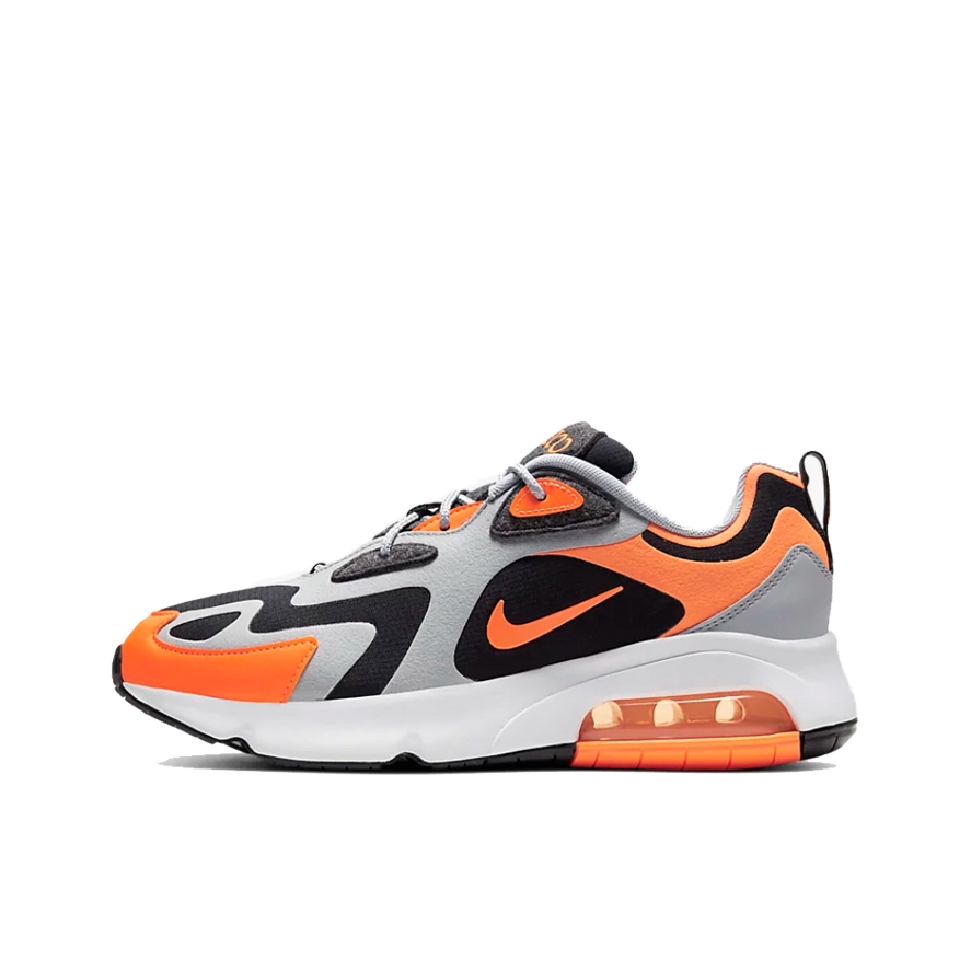 推荐商品：Nike Air Max 200 跑鞋 休闲复古缓震回弹耐磨舒适轻便防水运动圆头 Grey/Black/Orange 灰黑橙