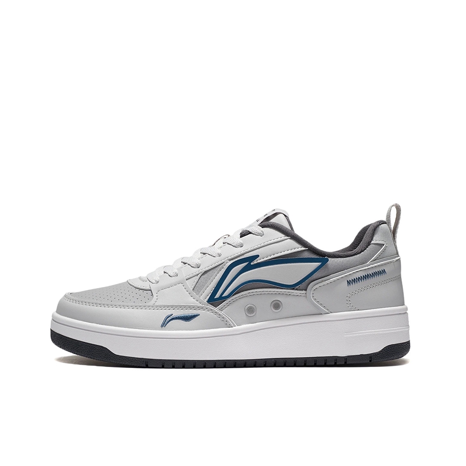 推荐商品：李宁 海川 小白鞋 板鞋 云科技防滑耐磨减震回弹轻便透气时尚舒适软弹拼接鞋面增高 微晶灰/凝雪灰