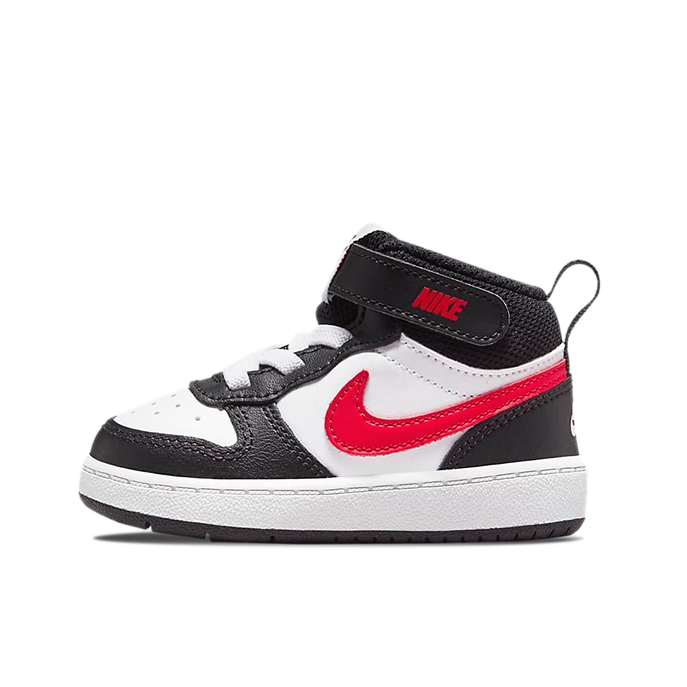 推荐商品：Nike Court Borough 2 魔术贴 减震回弹 支撑 耐磨透气 舒适休闲 防滑 运动 小白鞋 板鞋儿童 婴童/中帮/白色/黑色/红色