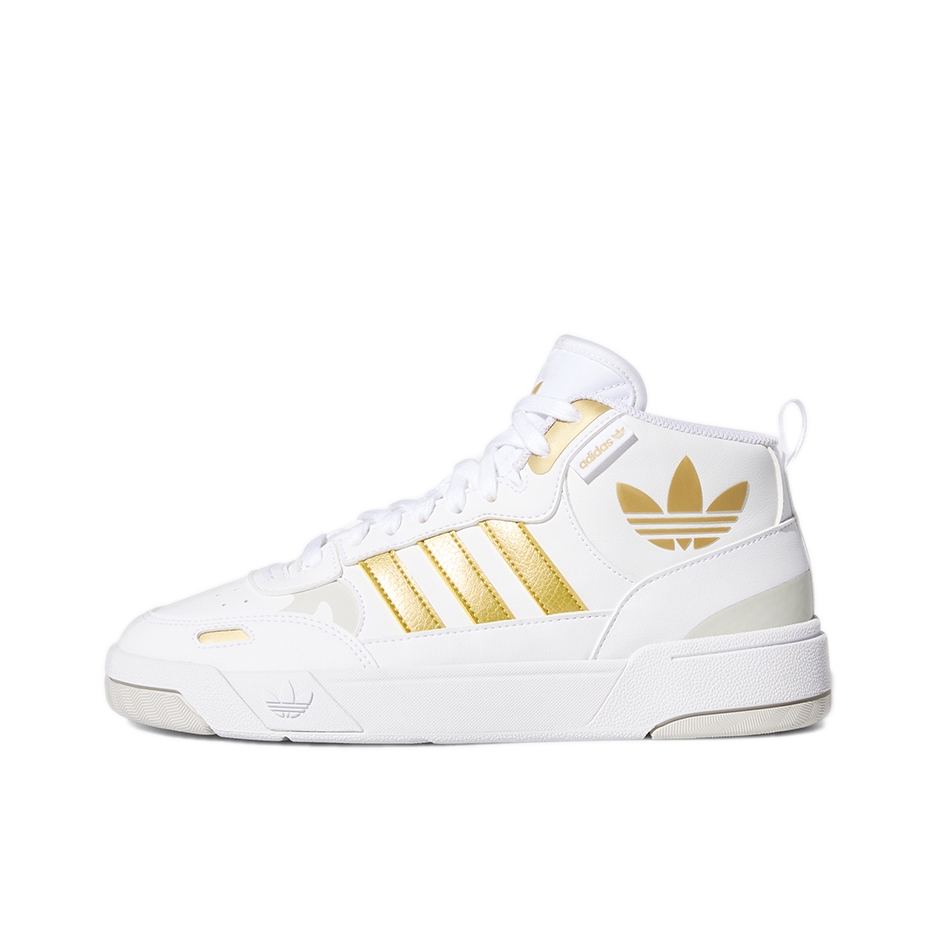 推荐商品：adidas Originals Post Up 板鞋 复古休闲防滑耐磨轻便篮球风圆头 女款/白色/金色