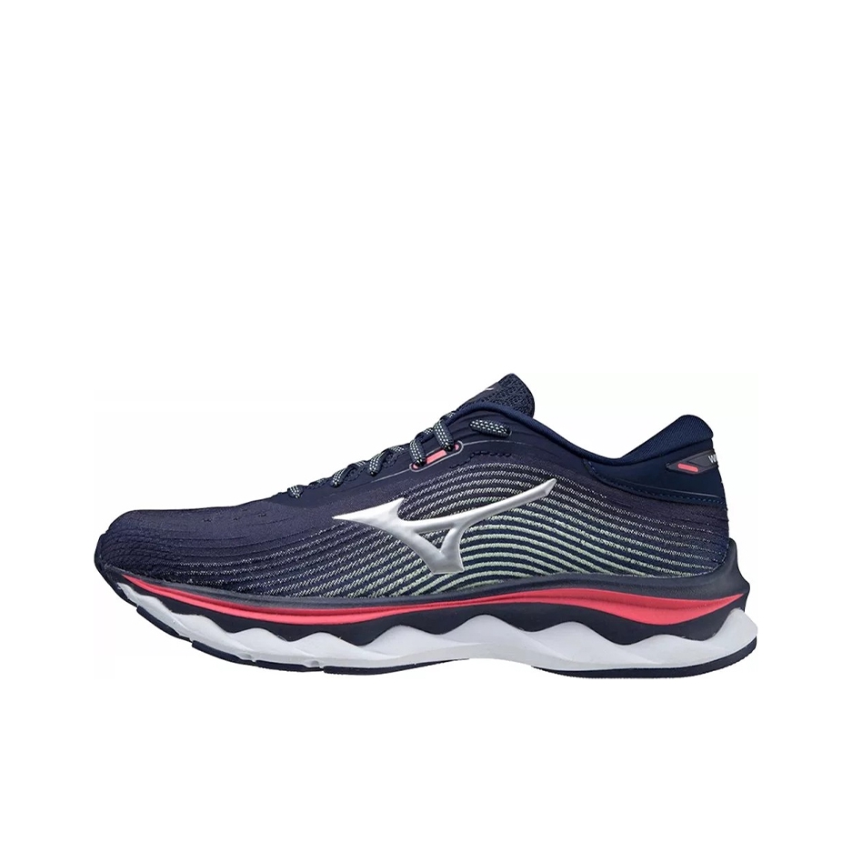 推荐商品：Mizuno/美津浓 Wave Sky 5 回弹减震 防滑耐磨 包裹性支撑 网布透气 织物 潮流休闲 跑鞋 灰色/红色