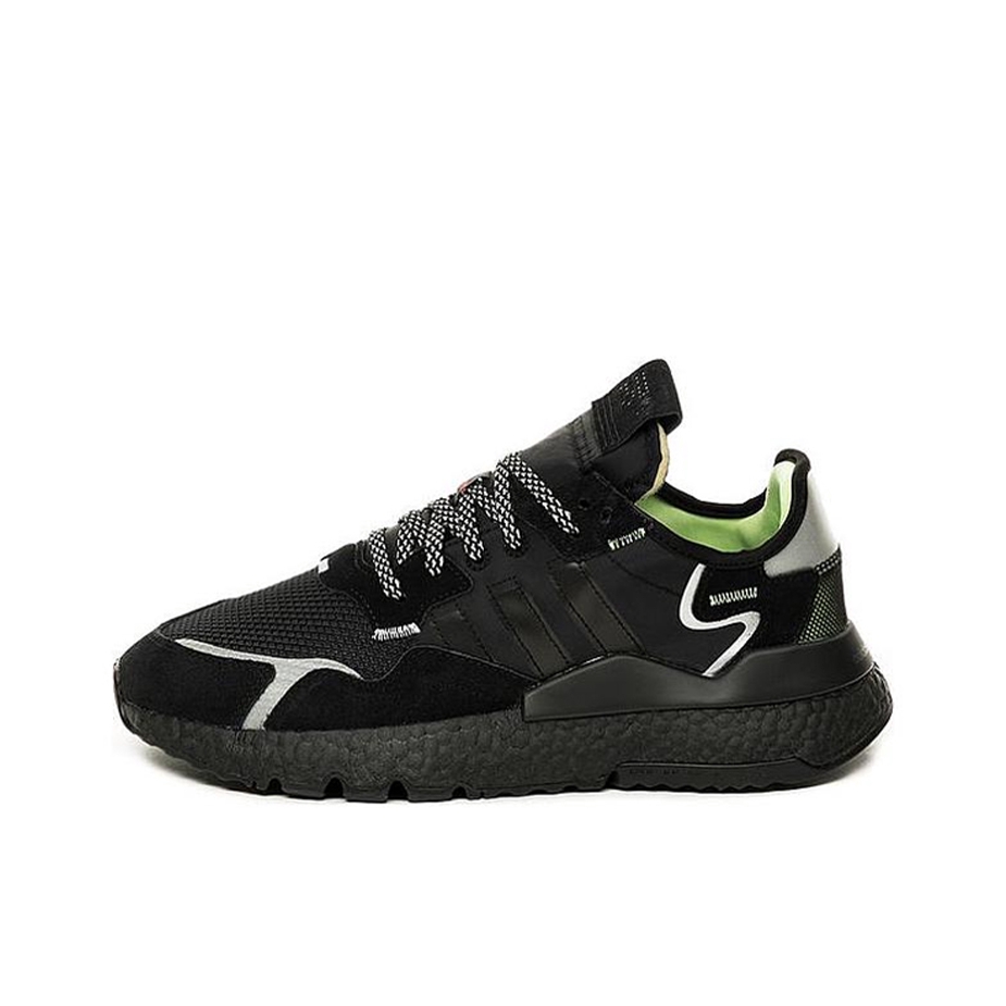 推荐商品：adidas Originals Nite Jogger BOOST 透气 防滑 支撑 中底 复古 运动休闲鞋 Core Blak/ 网面/灰色/黑色