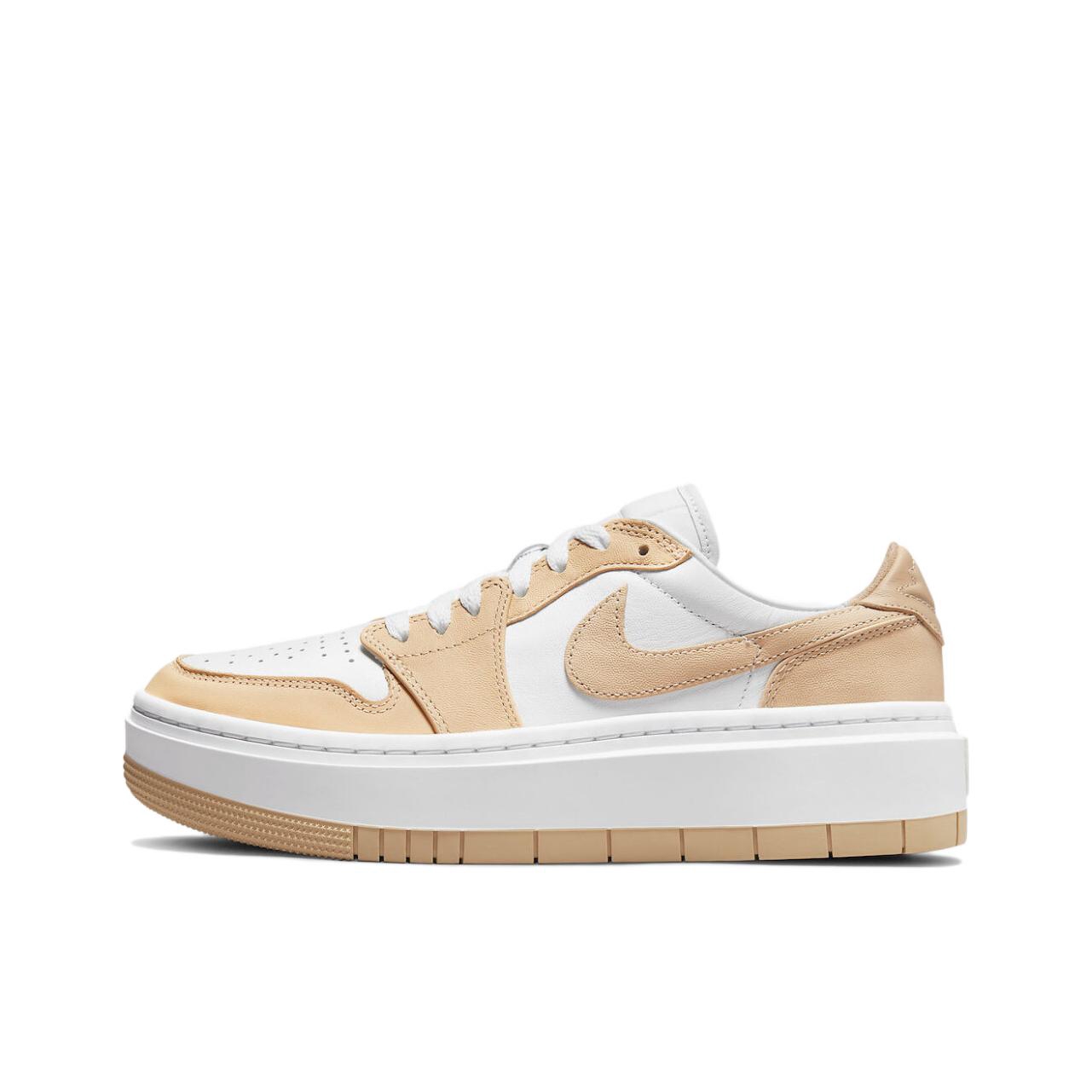 推荐商品：Jordan Air Jordan 1 elevate 板鞋 圆头厚底减震防滑复古增高 低帮/白色/杏色