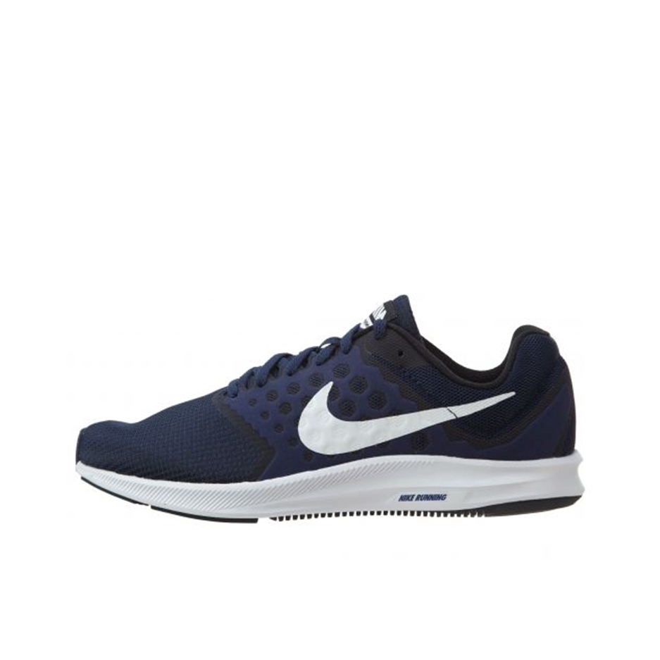 推荐商品：Nike Downshifter 7 跑鞋 网面透气缓震轻便防滑耐磨综合训练潮流百搭 Navy/White 蓝色