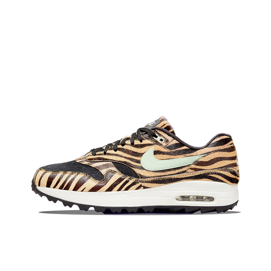 推荐商品：Nike Air Max 1 跑鞋 气垫缓震透气轻便复古运动舒适百搭潮流耐磨低帮训练防滑冬季支撑马拉松防水抓地圆头耐穿 Tiger 虎纹/黑色