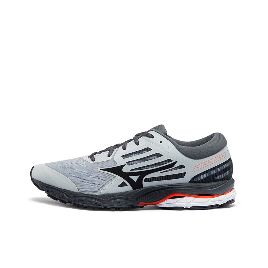 推荐商品：Mizuno/美津浓 Wave Stream 2 减震回弹 网面透气 舒适百搭 休闲运动 慢跑 稳定 织物 跑鞋 灰色/黑色/橙色
