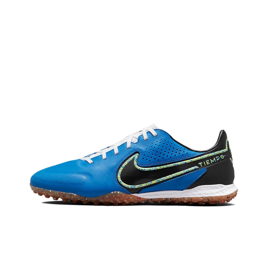 推荐商品：Nike Tiempo Legend 9 Pro TF 次顶级 胶质碎钉 人造草地 防滑 足球鞋 蓝色/黑色