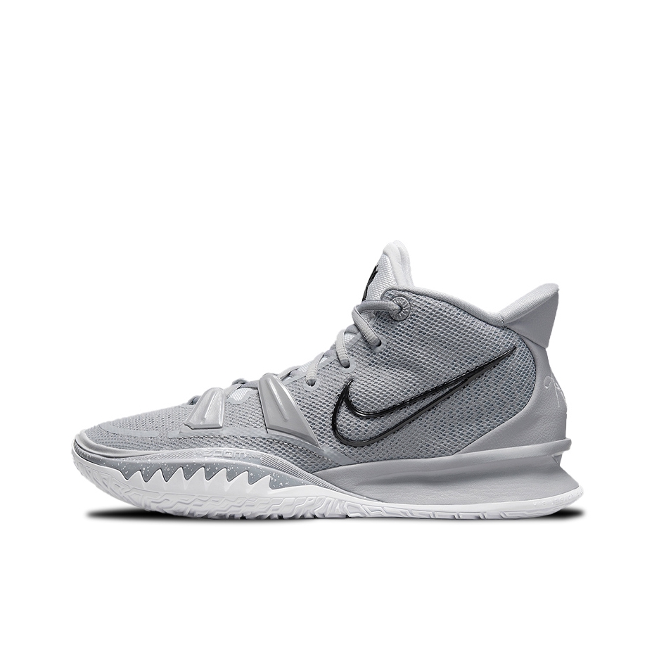 推荐商品：Nike Kyrie 7 欧文7 缓震 防滑耐磨 圆头 包裹性 实战 织物 支撑 防水 合成革 篮球鞋 灰色