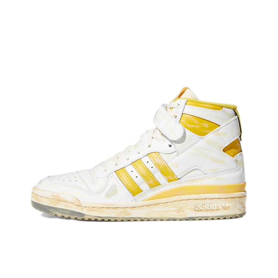 推荐商品：adidas Originals Forum 板鞋 轻便复古防滑时尚魔术贴篮球风薄底包裹性 高帮/做旧/水洗黄