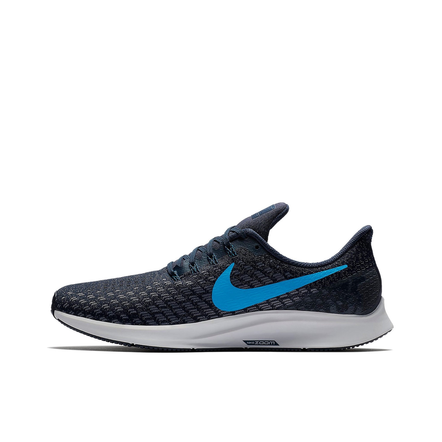 推荐商品：Nike Air Zoom Pegasus 35 飞马 跑鞋 缓震轻便运动马拉松透气织物泡棉 Black Blue 黑蓝