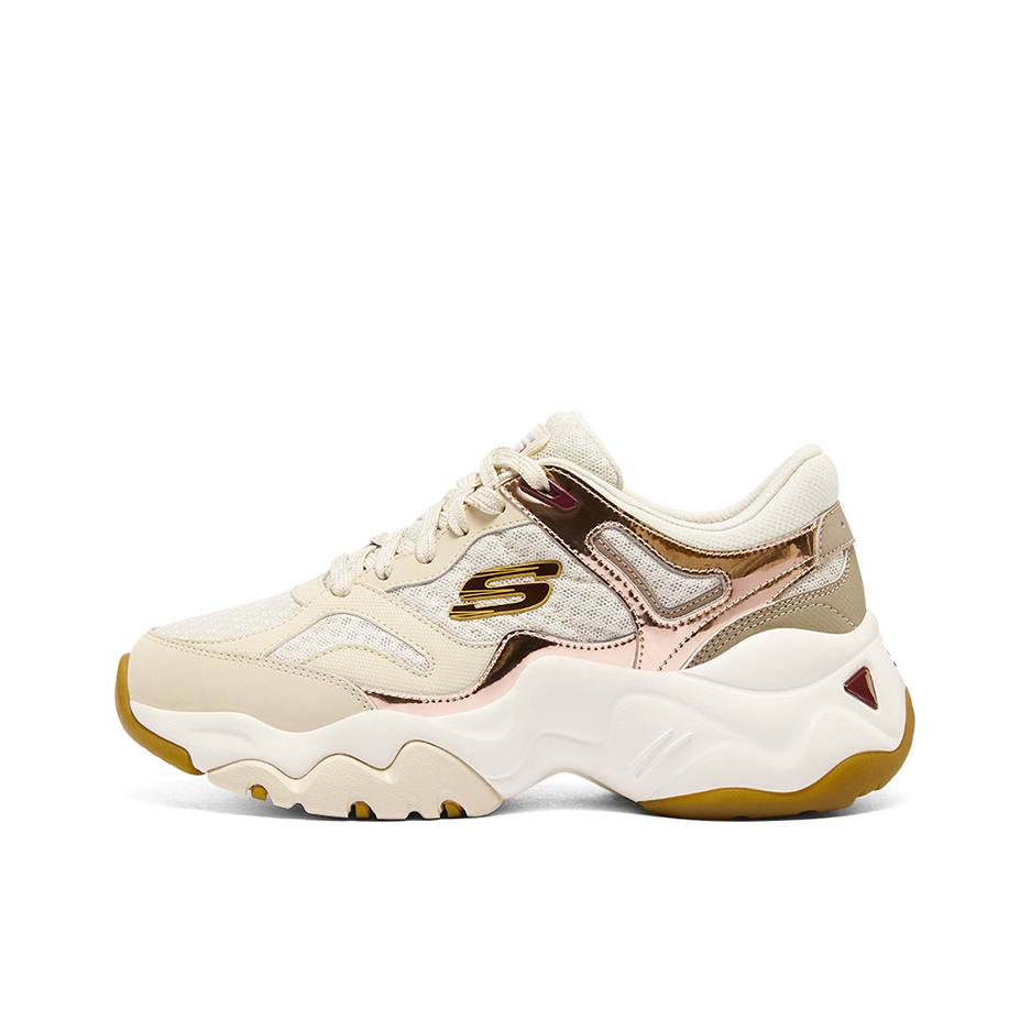 推荐商品：Skechers/斯凯奇 D'Lites 3.0 老爹鞋 休闲舒适防滑 女款/金色/自然色