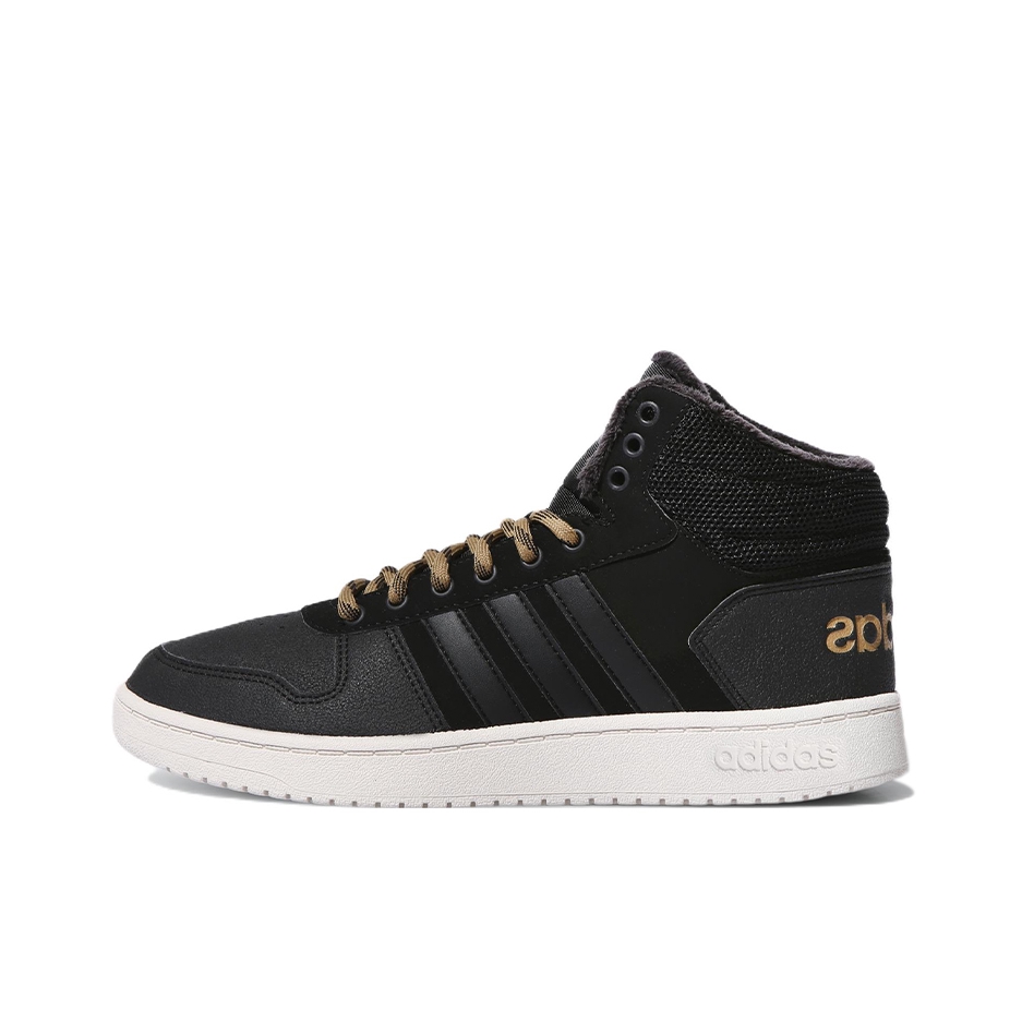 推荐商品：adidas Hoops 2.0 板鞋 简约百搭复古透气轻便舒适防滑耐磨圆头轻运动 中帮/黑色/棕色