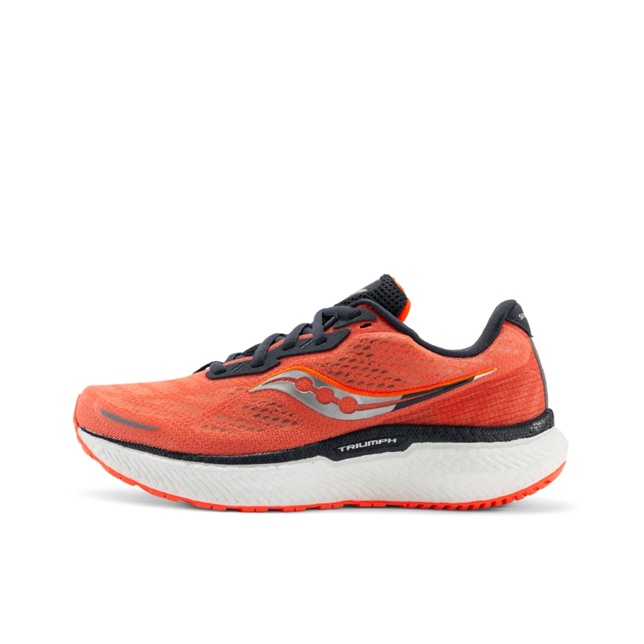 推荐商品：Saucony/索康尼 Triumph 胜利 19 缓震回弹 防滑耐磨 轻便透气 训练 支撑 织物合成革 马拉松 跑鞋 女款/胭脂