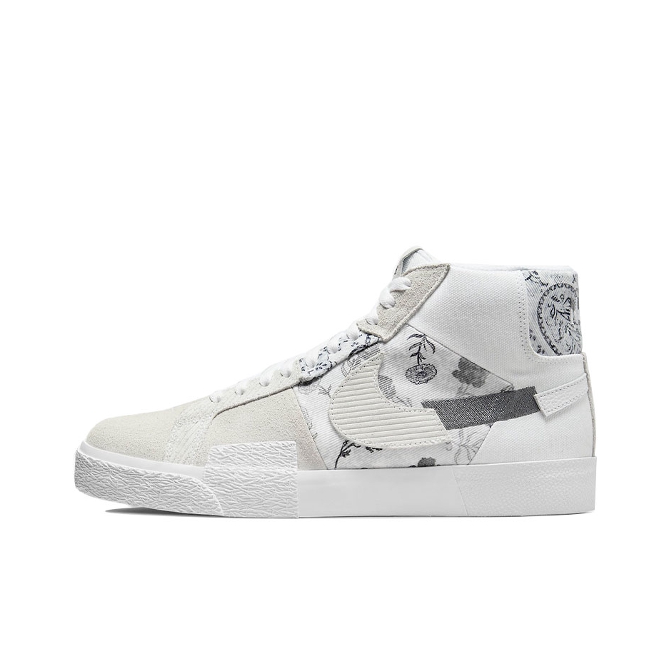 推荐商品：Nike SB Blazer Zoom 滑板鞋 板鞋 拼接时尚复古防滑耐磨透气运动休闲舒适百搭 白色/灰色