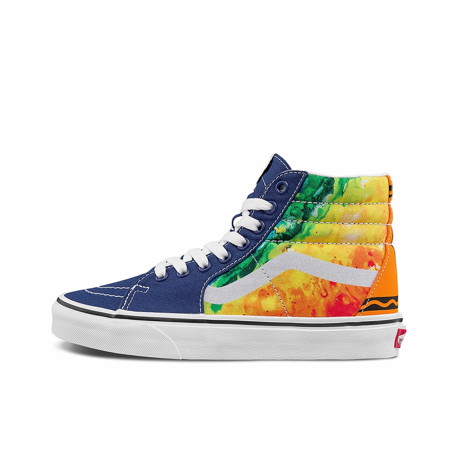 推荐商品：Vans/范斯 SK8-Hi 板鞋 潮流经典拼接复古街头厚底 Crayola联名/彩色拼接/蜡笔涂鸦