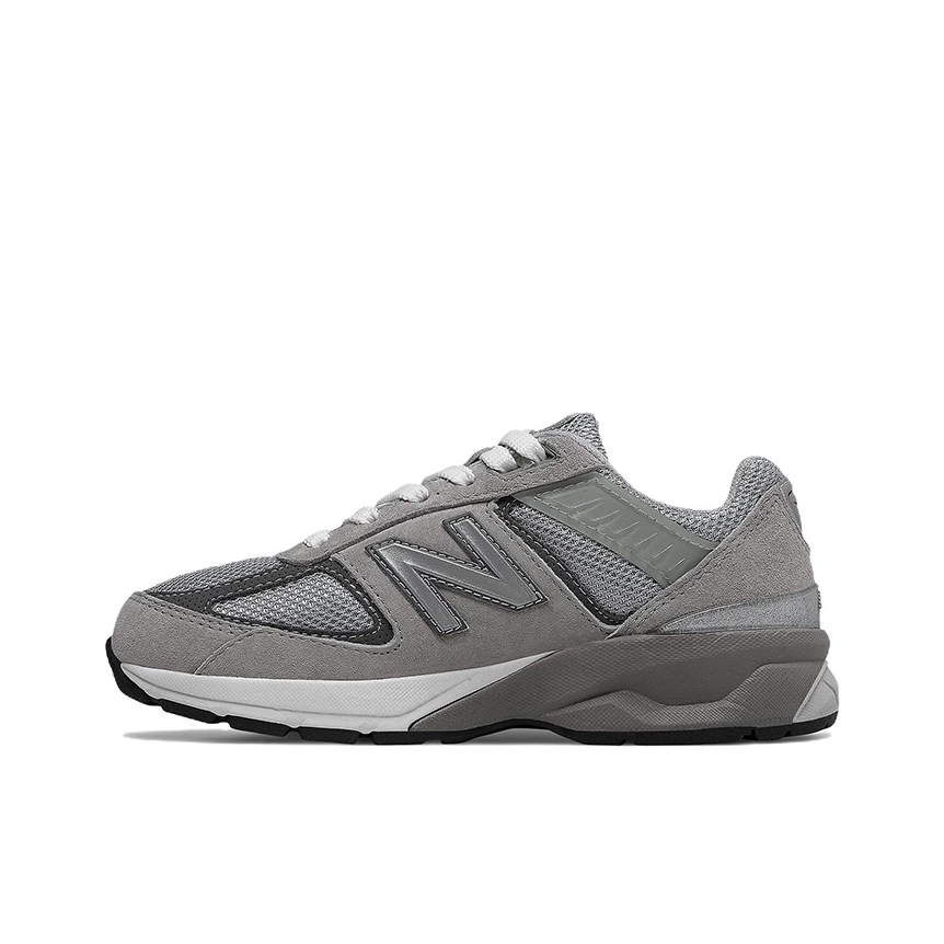推荐商品：New Balance 990 V5 跑鞋 减震支撑轻便防滑网布透气织物回弹反毛皮复古合成革 大童/V5/灰色/白色
