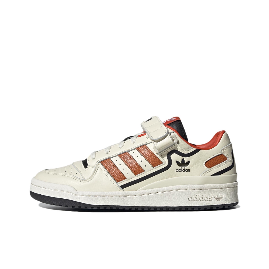 推荐商品：adidas Originals Forum 板鞋 轻便复古防滑时尚魔术贴篮球风薄底包裹性 米色/橙色