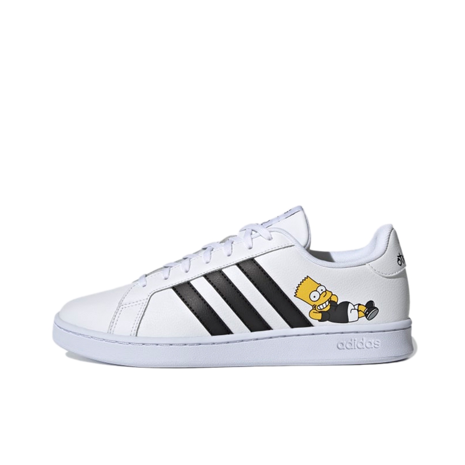 推荐商品：adidas NEO Grand Court 板鞋 防滑耐磨减震透气休闲复古时尚防水轻运动 白色/黑色/黄色